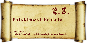 Malatinszki Beatrix névjegykártya
