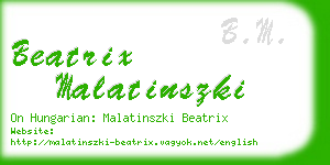 beatrix malatinszki business card